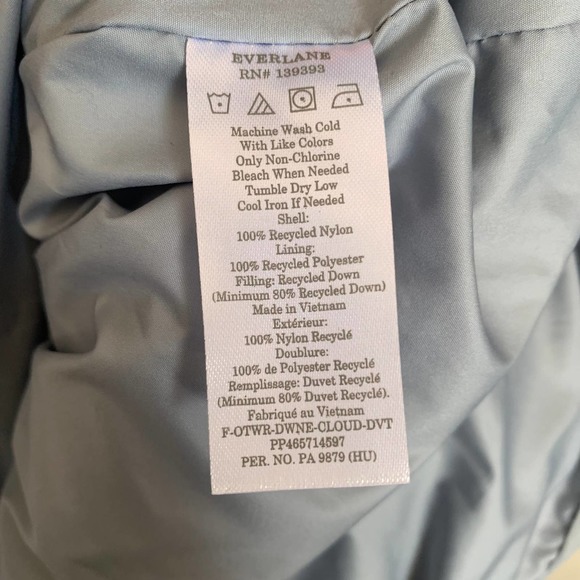 NWT Everlane The Duvet Puffer Coat in Smoke Blue - Picture 9 of 12